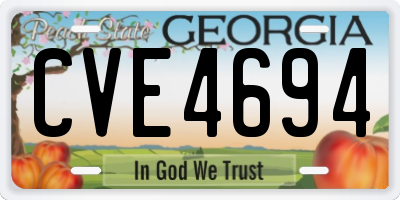 GA license plate CVE4694