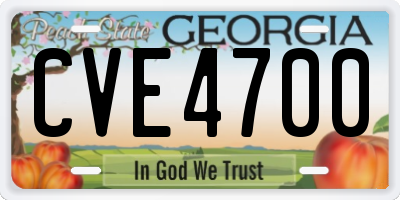 GA license plate CVE4700