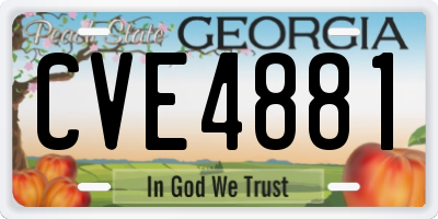 GA license plate CVE4881