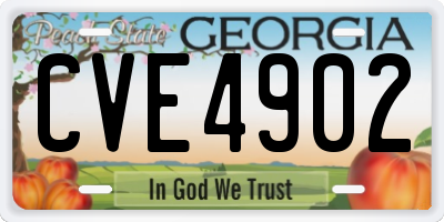 GA license plate CVE4902