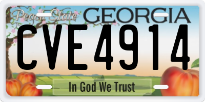 GA license plate CVE4914