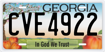 GA license plate CVE4922