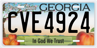GA license plate CVE4924