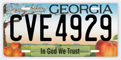 GA license plate CVE4929