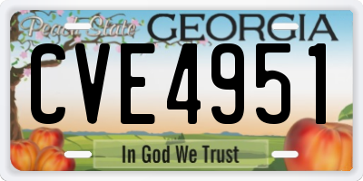 GA license plate CVE4951