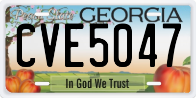 GA license plate CVE5047