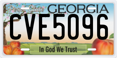 GA license plate CVE5096