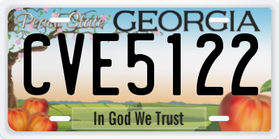 GA license plate CVE5122