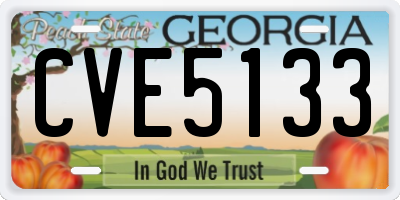 GA license plate CVE5133