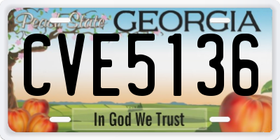 GA license plate CVE5136