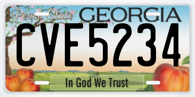 GA license plate CVE5234