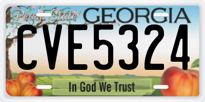 GA license plate CVE5324