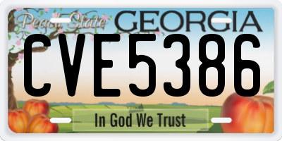 GA license plate CVE5386