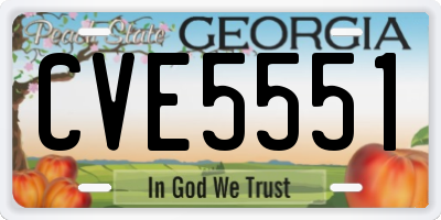 GA license plate CVE5551