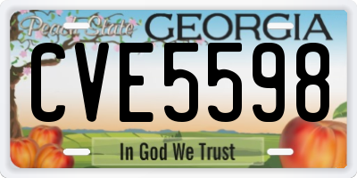 GA license plate CVE5598