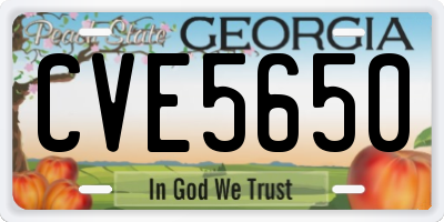 GA license plate CVE5650