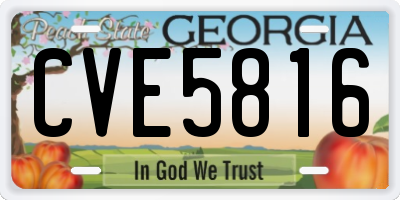 GA license plate CVE5816