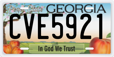 GA license plate CVE5921