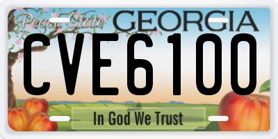 GA license plate CVE6100
