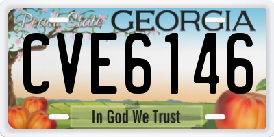 GA license plate CVE6146