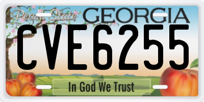GA license plate CVE6255