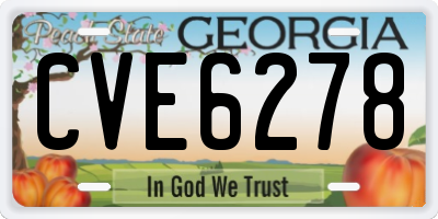 GA license plate CVE6278