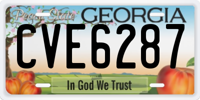 GA license plate CVE6287