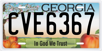 GA license plate CVE6367