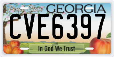 GA license plate CVE6397