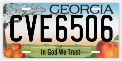 GA license plate CVE6506