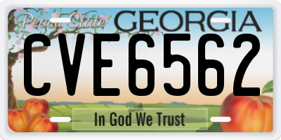 GA license plate CVE6562