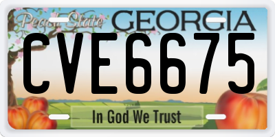 GA license plate CVE6675