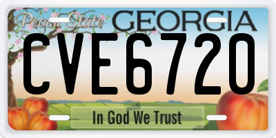 GA license plate CVE6720