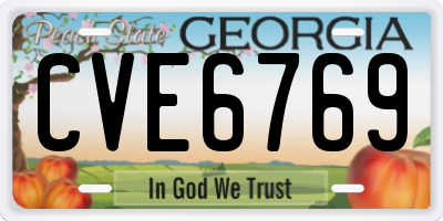 GA license plate CVE6769