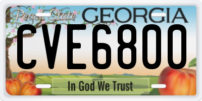 GA license plate CVE6800
