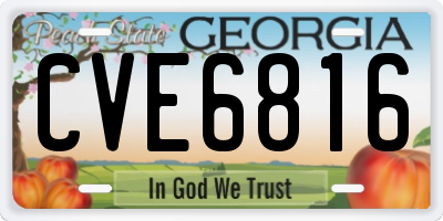 GA license plate CVE6816
