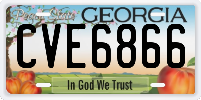 GA license plate CVE6866