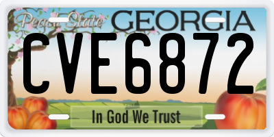 GA license plate CVE6872