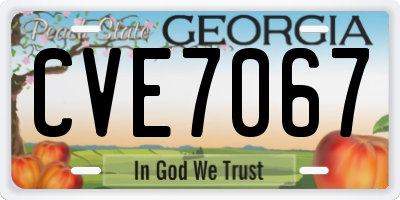 GA license plate CVE7067