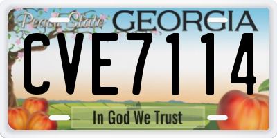 GA license plate CVE7114
