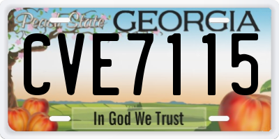GA license plate CVE7115