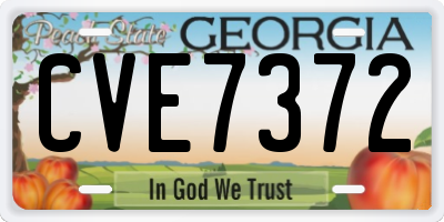 GA license plate CVE7372