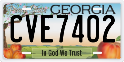 GA license plate CVE7402