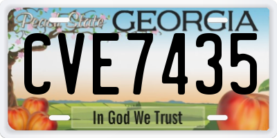 GA license plate CVE7435