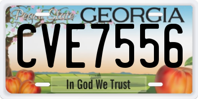 GA license plate CVE7556
