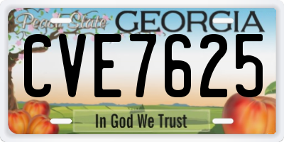 GA license plate CVE7625