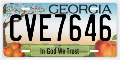 GA license plate CVE7646
