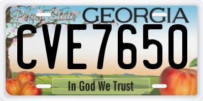 GA license plate CVE7650