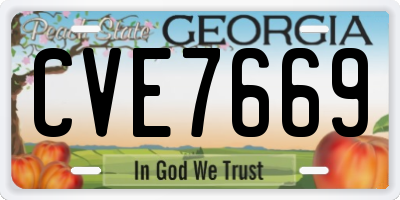 GA license plate CVE7669