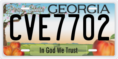 GA license plate CVE7702